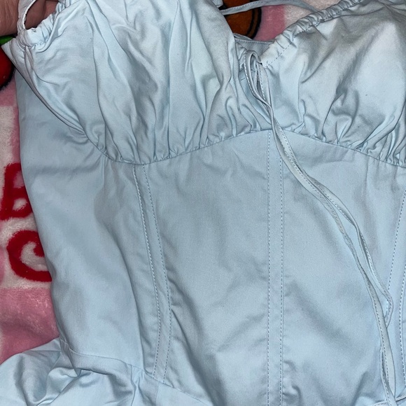 House of CB Pale Blue Corset-Style Midi Dress - Picture 8 of 13